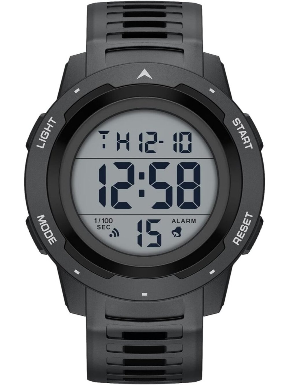 Men's All Black Analog Quartz Rubber Strap Military Waterproof LED Digital Watch